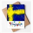 thumbnail image 1 of Swedish Flag Pattern Wedding Cards Congratulations Greeting Envelopes, 1 of 3