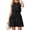 Black, variant on Sleeveless Women Chiffon Spaghetti Halter Ruffle Sun Flowy Dress