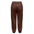 thumbnail image 6 of Luvior Women‘s High Waist Wide Leg Cargo Pants – Non-Stretch Loose Fit Casual Trousers with Multiple Pockets Comfortable Everyday Wear CoffeeB XXL, 6 of 6