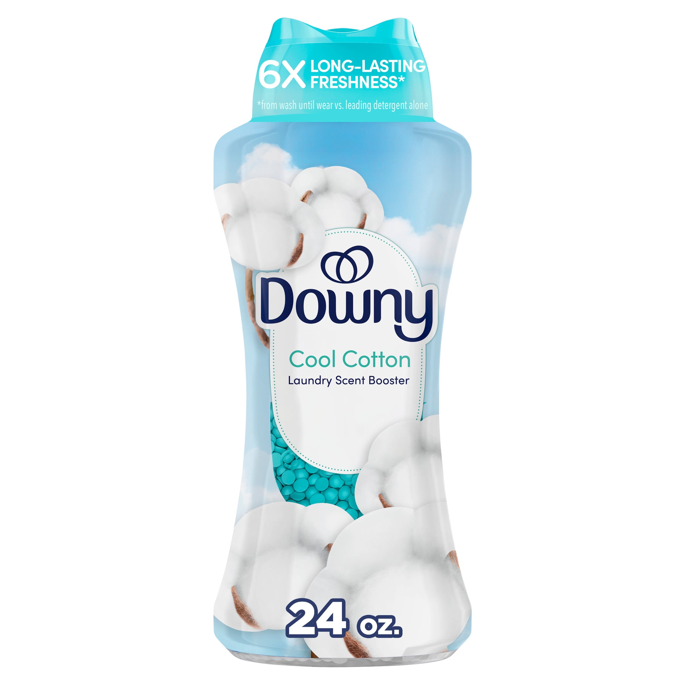 (4 pack) Downy Laundry Scent Beads, In-Wash Scent Booster, Cool Cotton Scent, 24 oz