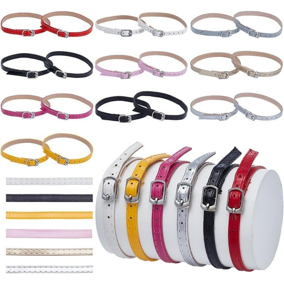 10 Sets 10 Styles Detachable PU Leather Shoe Straps Shoelaces Women's High Heels Shoe Straps Adjustable Ankle Straps Multi Colored Shoes Belt Band Lady Prevent Loose Shoelace With Buckle