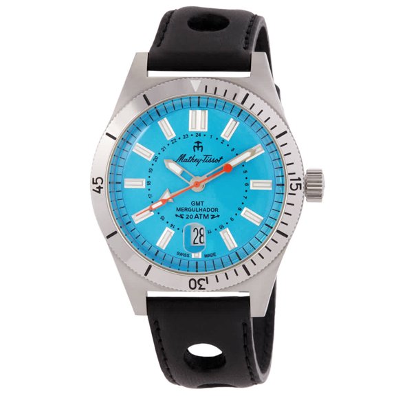 Mathey-Tissot Mergulhador GMT Quartz Blue Dial Men's Watch MRGSK