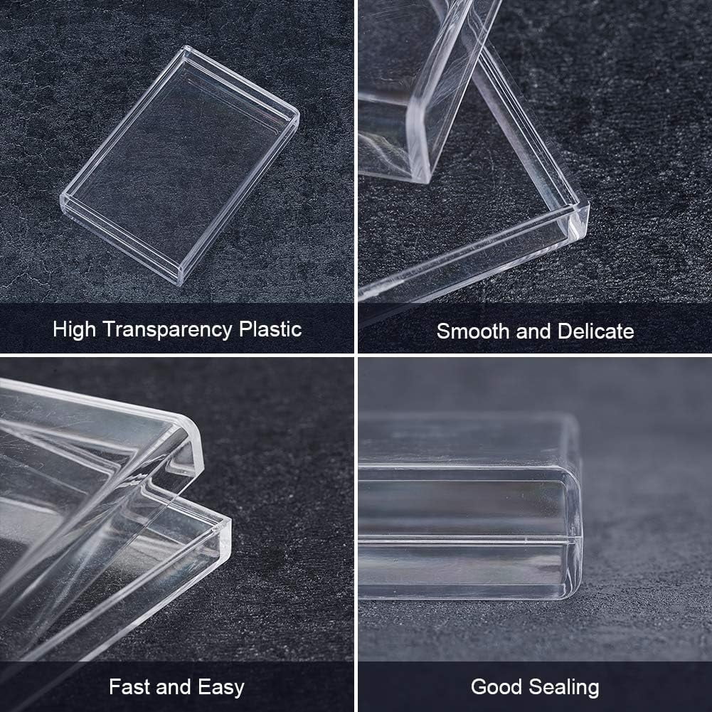 Clear 9 Pack Rectangle High Transparency Plastic Bead Storage Containers Box Drawer Organizers for Beauty SuppliesTiny BeadJewerlry Findings and Other Small Items - 3.5x2.36x0.7 Inches