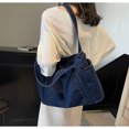 thumbnail image 3 of SPEKSEE Large Capacity Washed Denim Tote Bag, Casual Daily Shoulder Handbag with Zip‑Top Closure Roomy Denim Purse for Work Commute Shopping Travel, 3 of 7