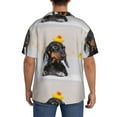 thumbnail image 5 of Easygdp Dachshund Sitting in Bathtub Men's Casual Short-sleeved Shirt with Pocket and Button Suitable for Beach Vacation Leisure - 3X-Large, 5 of 7