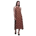 thumbnail image 1 of Bimba Block Printed Women Backless Halter Neck Summer Holiday BeachDress-Medium, 1 of 6