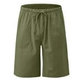 thumbnail image 6 of CFLVAEK Womens Bermuda Shorts Plus Size High Waisted Shorts with Pockets Comfy Drawstring Beach Vacation Shorts Solid Color Casual Summer Shorts Army Green XXXL, 6 of 7