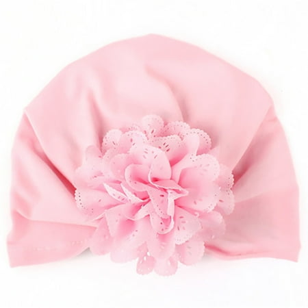 Coxeer Coxeer Cute Baby Girls Hats Solid Color Soft Flower Baby