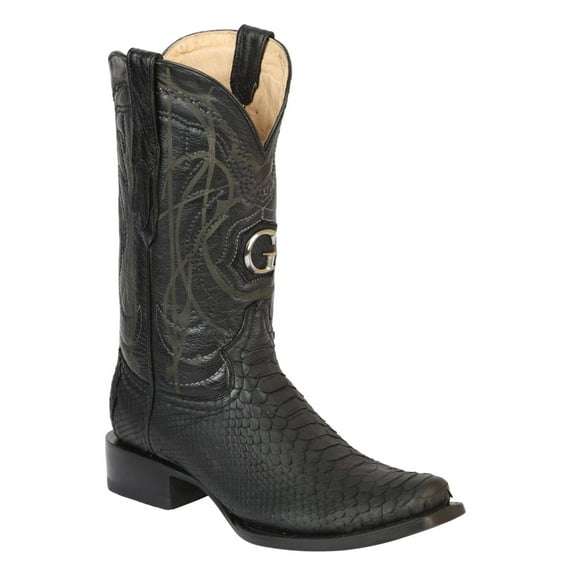 El General Men's Exotic Python Leather Cowboy Boots - Black 45523