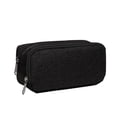 thumbnail image 2 of Pencil Case Zip Pouch, Fabric Portable Pen Bag for Students and Office, Slim Organizer for Pens Pencils and Phone, Dark Gray/Gray, 2 of 6
