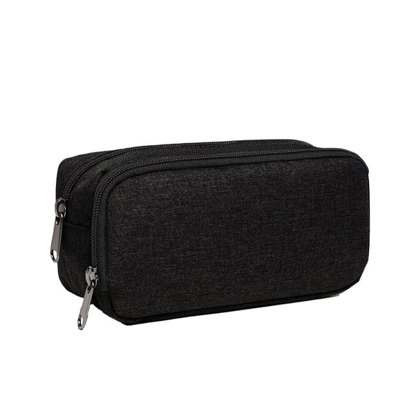 JOGZMZ Fabric Pencil-Case Organizer Pouch, Lightweight Portable Stationery Storage for Pens & Office Supplies - Dark Gray/Gray, Compact Design