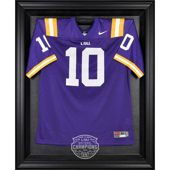 LSU Tigers Framed College Football Playoff 2019 National Champions Logo Black Jersey Display Case - Fanatics Authentic Certified