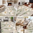 thumbnail image 5 of Large Area Rugs for Living Room Bedroom, White Floral 5'x8' Rug Washable Carpet Runner Indoor Outdoor, Spring Botanical Vintage Flower Leaf Plant Non Slip Floor Mats Rug for Kitchen, Bathroom, 5 of 8