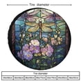 thumbnail image 2 of Spring Summer Dragonfly Glass Style Flowers Heavy Duty Spare Tire Cover Vintage Old Backdrop And Dragonfly Bug Weatherproof Wheel Protectors for Camper Truck Travel Trailer 15inch, 2 of 8