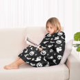thumbnail image 4 of Black Halloween Ghost Pumpkin Pattern Blanket Hoodies for Kids 6-13YR Oversize Wearable Blanket Hoodies for Boys Girls Teens, 4 of 7