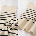 thumbnail image 4 of IDOPIP Women's 2025 Summer Sleeveless Striped Bodycon Midi Dress Crew Neck Slim Ribbed Knit Dresses, 4 of 8