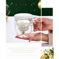 thumbnail image 3 of Tazas navideñas de cristal con tapa, tazas de vidrio borosilicato de doble pared con asa for chocolate caliente y café, 300 ml, 3 of 8