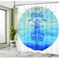 thumbnail image 5 of Ambesonne Hand Drawn Shower Curtain, Vintage Motorcycle, 69"Wx84"L, Sky Blue and Dark Blue, 5 of 5