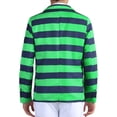 thumbnail image 3 of Inspire Chic Chaquetas Deportivas a Rayas para Hombres, Blazers de Promoción de Un Solo Botón con Solapa Notch 2XL Verde, 3 of 6