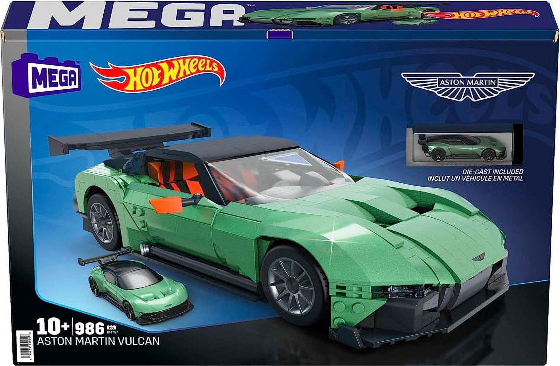 Hot Wheels MEGA Vehicle Building Toys for Adults, Aston Martin Vulcan with 635 Pieces and Die-Cast Model, Gift Ideas for Collectors, HMY97