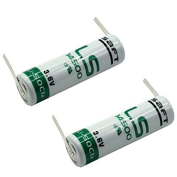 2x SAFT LS14500_TAB AA 3.6V 2600mAh Primary Lithium Cell for RFID, Utility Meter