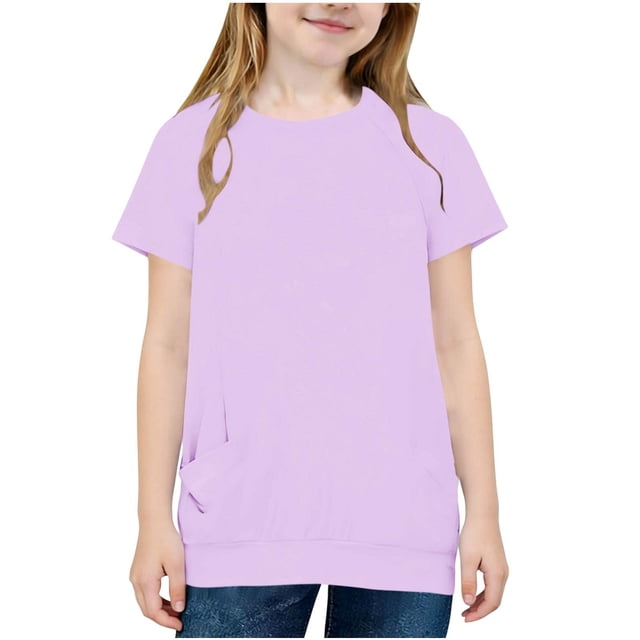 Girls Hooded Sweatshirt for Kids Double Pocket Pullover Top Medium Large Size