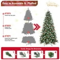 thumbnail image 5 of 8ft Christmas Tree with 2850 Tips, Red Berries & Pine Cones, Snow-Dusted PE+PVC Branches, 5 of 18