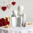 thumbnail image 4 of Hugging Couple Statues Ceramic Lover Figurine Embrace Characters, 4 of 6