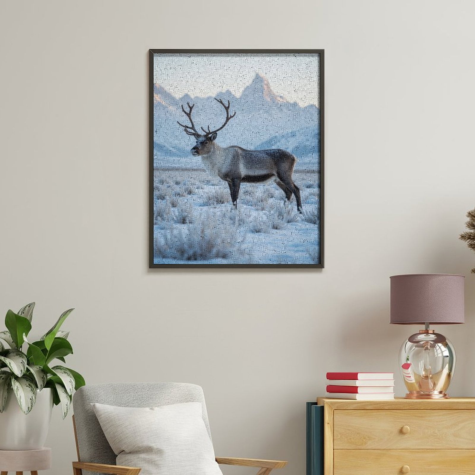 Paint by Numbers Kit for Adults, Majestic Deer Winter Mountain Scene Paint by Numbers, Easy Paint by Numbers Kit for Adults Beginner, DIY Adult Paint by Number Kits on Canvas, Home Decor