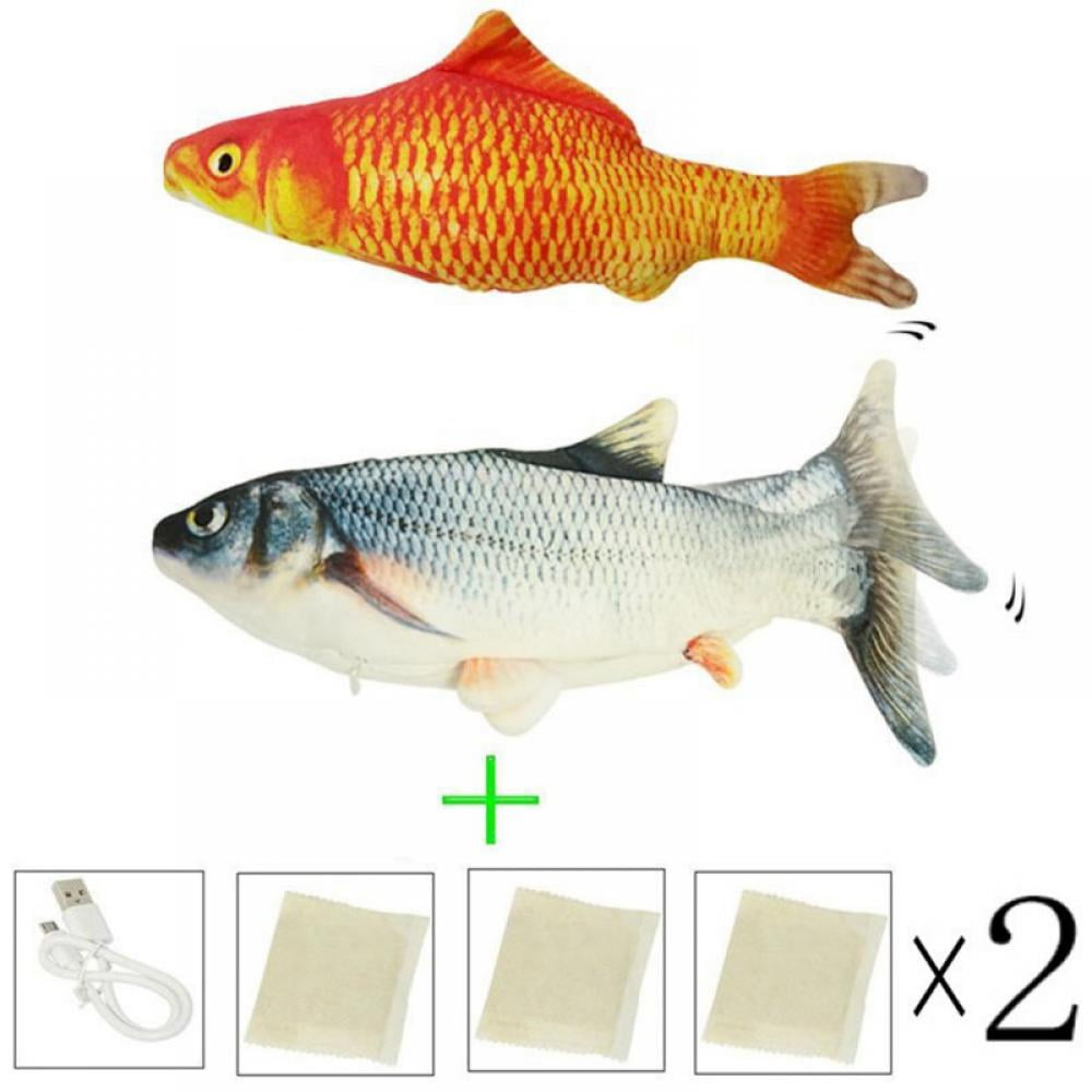 Simulation Electric Doll Fish Shape Toy Doll Interactive Pets Pillow Chew Bite Kick Supplies for Cat 2A 2020 Newest Electric Catnip Toys 