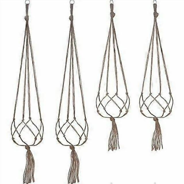 Set of 4 pot holders to hang with ring, for outdoor and indoor (2 of 105 cm and 2 of 88 cm)