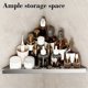 thumbnail image 4 of Shower Shelf Set Black White And Gunmetal Triangular Shelves Rust-proof Wall-mounted Adhesive Shower Storage, 4 of 6