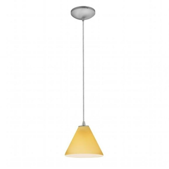 Accesslighting 28004-3C-BS-WHT Martini LED Cordon WHT Pendentif en Verre&44; Acier Brossé
