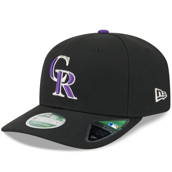 Men's New Era  Black Colorado Rockies Player Replica 9SEVENTY Adjustable Hat