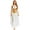 White, variant on dPois Women's Belly Dance Outfit Arabian Princess Halter Bra Top with Maxi Skirts Split Sleeves Yellow XL