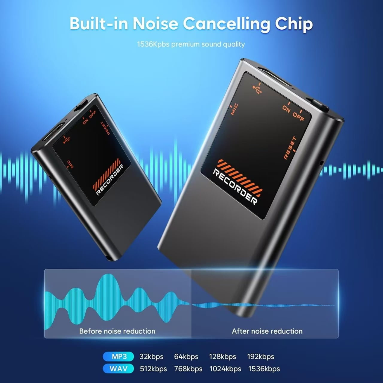 Digital Voice Recorder with Playback, 64GB Magnetic Voice Activated Recorder, MP3 Records Recording Device for Lectures Meetings Interviews, Audio Recorder Device