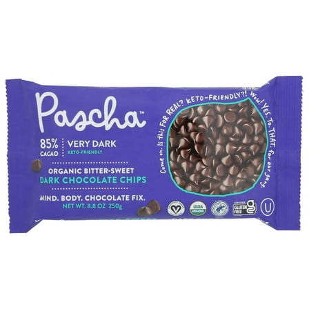 Pascha Organic Dark Chocolate Chips 85% Cacao Bittersweet Chocolate 8.8 oz