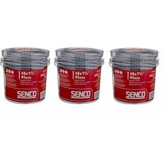 Senco 06A162P Duraspin# 6 by 1-5/8" Drywall to Wood Collated Screw 1, 000per Box 3-Pack