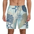thumbnail image 2 of Picia Algae Corals and Seashells pattern Mens Swim Trunks with Compression Liner Stretch Beach Shorts Quick Dry with Zipper Pockets No-Chafing Board Shorts-3X-Large, 2 of 9
