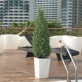 thumbnail image 6 of ROMSWI 2 Pack 3FT Artificial Cedar Topiary Trees with Full Realistic Leaves, Faux Plants for Home Front Door Porch Patio Garden, 6 of 7