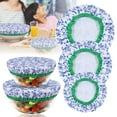 thumbnail image 2 of Basiess Reusable Elastic Bowl Covers, Cotton Fabric Food Covers for Leftovers Fruits, Stretchable Lids Fit Bowls, Washable (3Pcs) Sky Blue, 2 of 8