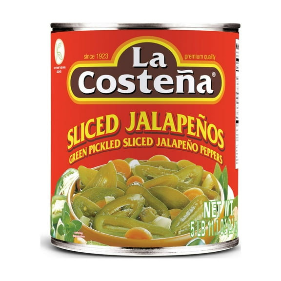 La Costena Pickled Sliced Jalapeno Peppers, Green, 93 Ounce (Pack of 10)