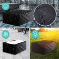 thumbnail image 3 of Fundas para muebles de jardín impermeables de 180 x 120 x 74 cm, lona rectangular protectora para mesa de centro, mesa reclinable y juegos de mesa y silla, color negro, 3 of 5