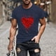 thumbnail image 5 of Camisetas de Manga Larga para Hombres, Camiseta de Manga Corta de Fitness de Impresión Del Día de San Valentín, Mezcla de Algodón Casual, 5 of 8