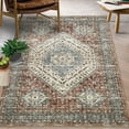 thumbnail image 4 of Tzou Area Rug 4x6 Vintage Retro Rug Indoor Door Mat Non Slip Carpet for Living Room Bedroom, Dark Brown, 4 of 8