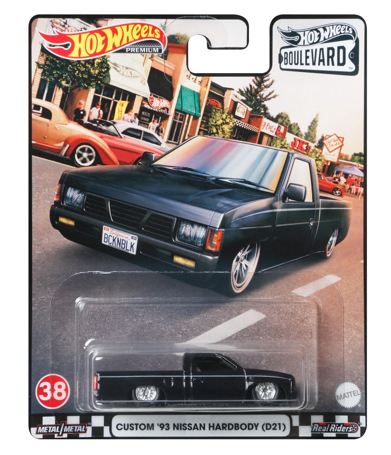 Hot Wheels véhicule 93 Nissan D21 Custom Pickup avec carrosserie entièrement métallique à l’échelle 1:64