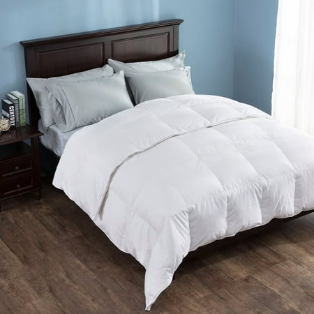 Puredown Heavy Fill White Goose Down Comforter 700 Thread Count Eygptian Cotton, 600 Fill Power, Gusset Sides, King Size,