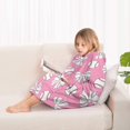 thumbnail image 4 of Pink Bows and Baseballs Pattern Blanket Hoodies for Kids 6-13YR Oversize Wearable Blanket Hoodies for Boys Girls Teens, 4 of 7