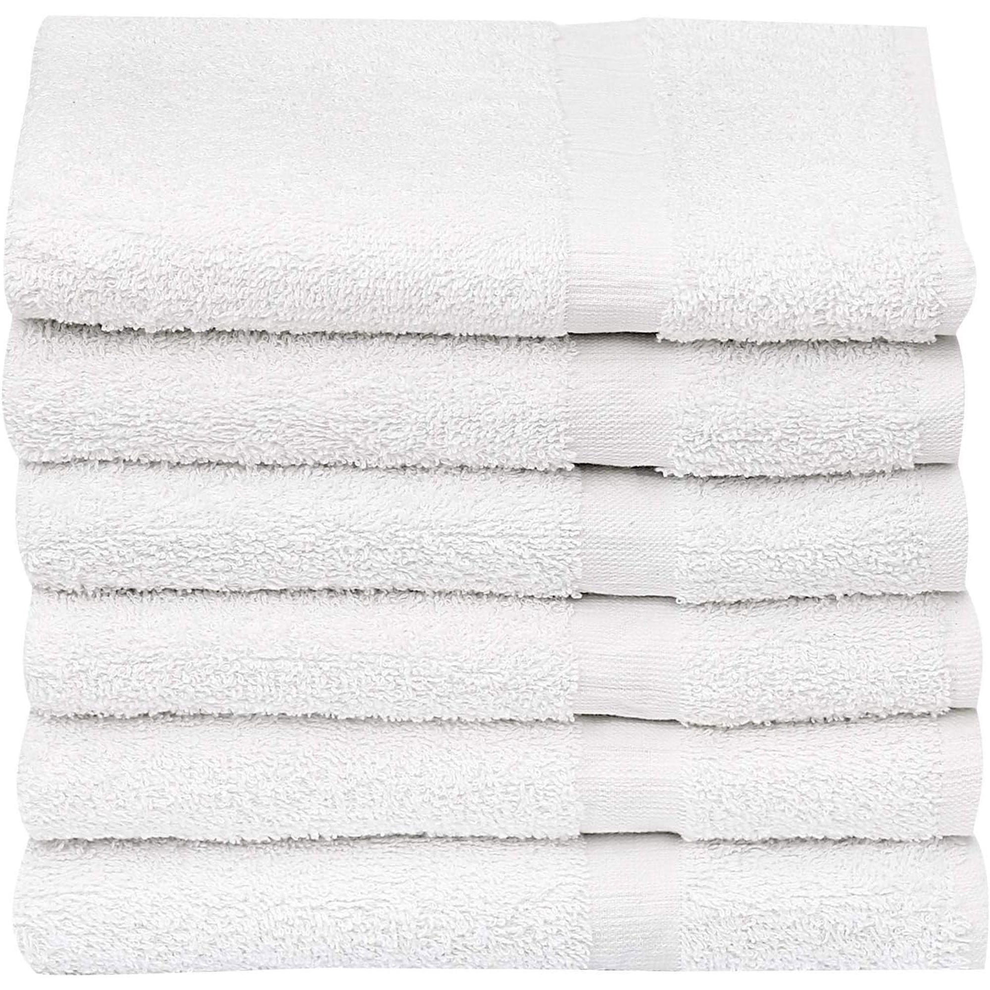 GOLD TEXTILES 120 Pack White Bulk Bath Towels 22x44 Inch Cotton Blend Lightweight Quick Drying Easy Care