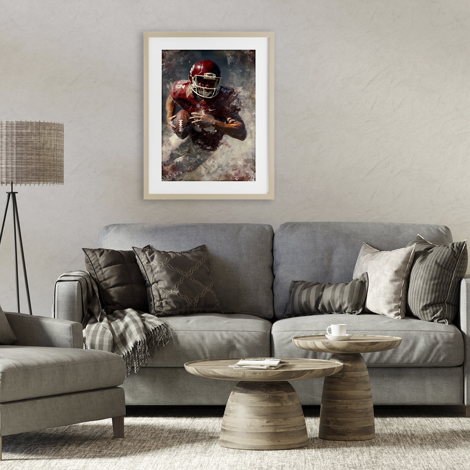Stupell Industries Eye On The End Zone Birch Framed Print Under Glass, design by Ray Powers